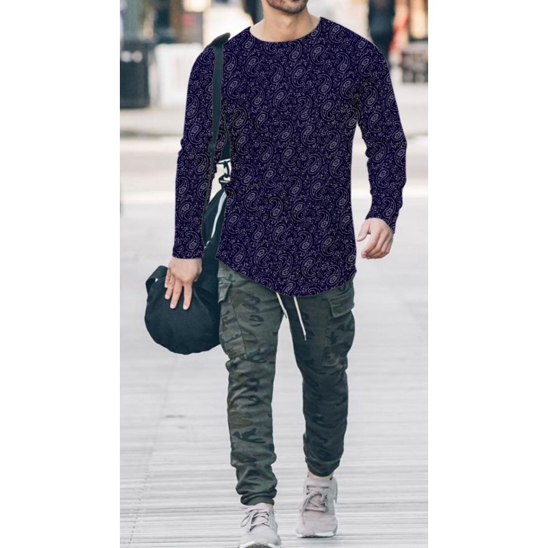 Men's Clothing : Pack Of 3 ( Self Print Design Full SleevesT- shirt)